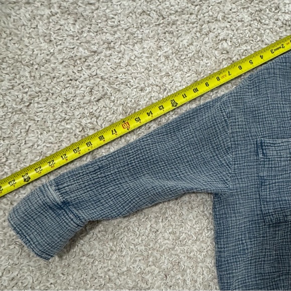 Magaschoni Organic Cotton Gauze Button-Up Shirt – Blue L - Picture 10 of 10